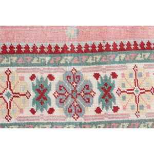 Alfombra Turca Vintage de 3.8x5.2 pies, Alfombra Oriental Roja de Lana - Product Image 5