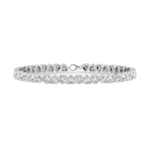 Customized Heart Shape Diamond Lab Grown Diamond Tennis Bracelet IGI Certified 18K Gold Tennis Bracelet from India - Product Image 1