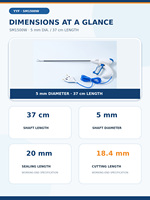 YYF SM1500W Instrument de scellage vasculaire laparoscopique vétérinaire autoclavable 5 mm 37 cm avec mâchoire courbée à ouverture unique