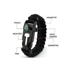Bracelet sifflet de sécurité pour le camping - Équipement de survie multifonctionnel - Product Image 1