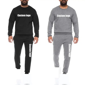 Survêtement de sport en coton unisexe, ensemble de jogging à col ras du cou, survêtement vierge de grande taille, 2 pièces, pour hommes et femmes, respirant, sports d'hiver - Product Image 1