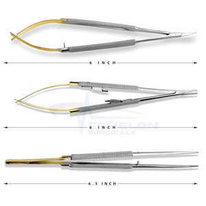 Castroviejo Micro soporte de aguja con mordazas lisas rectas Micro tijera Micro pinzas rectas - Product Image 2