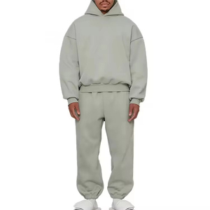 Nouveau élégant surdimensionné à capuche et pantalons de survêtement ensemble Droop épaule fuit hommes survêtement Streetwear tenue survêtement à la mode Boxy - Product Image 3