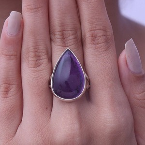 925 Sterling Silver Rose Gold Plated Handmade Gemstone Amethyst Prong Setting Third Party Certified Unisex Trendy <b>Spinner</b> <b>Ring</b> - Product Image 4