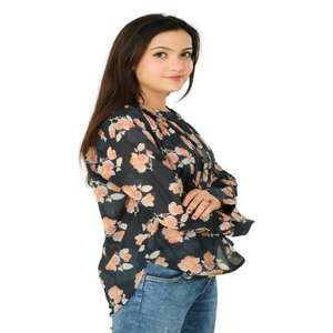 Chemisier en coton Boho printemps pour femmes fait à la main imprimé floral haut long tissé avec Style bohème Hippie décontracté pour l'été - Product Image 3