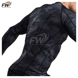 Camiseta de Manga Larga para Surf, Rashguard de BJJ, Elástica en 4 Direcciones, Manga Raglán, Costuras Planas, Sin Costuras, para Natación, para Hombre - Product Image 4