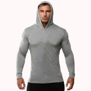 Pull à capuche d'été à manches longues Taille européenne Hommes Fitness Sports Loisirs Course Entraînement GYM 100% Coton Nouveau - Product Image 2