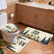 Custom Printed <b>Mat</b> <b>Bathroom</b> Rug <b>Set</b> for <b>Bathroom</b> Non-Slip Shower Curtain Bath <b>Mat</b> - Product Image 4