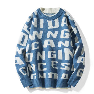 Custom Wholesale Autumn Winter Casual Breathable 100% Cotton Knit Sweaters Men's Plus Size Quick Dry <b>Butterfly</b> <b>Sleeve</b> Pullover - Product Image 3