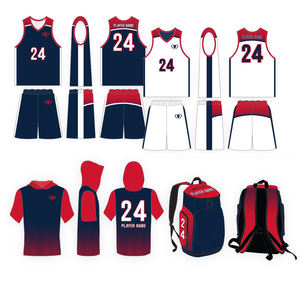 Tenues de basketball personnalisables pour hommes, séchage rapide, respirantes, ajustées, avec option de taille plus, survêtement et sac en gros - Product Image 1