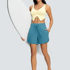 Pantalones cortos de Yoga de cintura alta para mujeres, mallas deportivas, absorbentes de humedad, transpirables y elásticos - Product Image 5