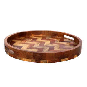 Wood Serving Tray Modern Design Rectangle Shape Lightweight with Handle for Coffee <b>Tea</b> Desserts & Home Decor - Product Image 3