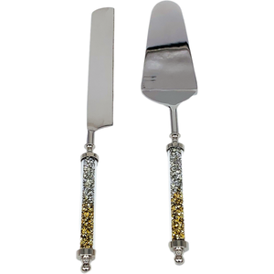 Nuevo diseño de lujo con mango de latón, juego de servidor de pastel de acero inoxidable, ceremonia de boda única, juego de servidor para fiestas en casa, diseño superior - Product Image 3