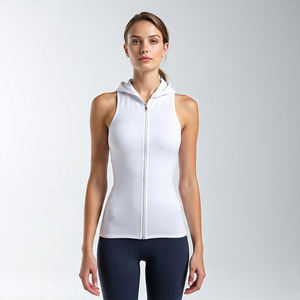 Yoga Fitness Wear Exercise Sleeveless Tops Hoodie Women Gym Exercise Tank Tops Shoulder <b>Pad</b> Sleeveless Hoodie Ladies - Product Image 4