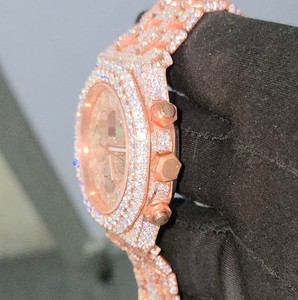 Reloj de Pulsera de Acero Inoxidable con Diamantes de Moissanita Miyota de Lujo, Modelo Más Reciente, Estilo Hip Hop, Analógico, de Negocios - Product Image 2