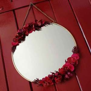 Alta demanda Espejo de pared de metal hecho a medida Diseño de flores modernas Espejo de foto de alta calidad - Product Image 5