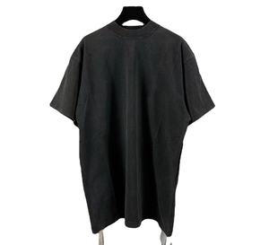 Camiseta lavada con ácido liso, ropa de calle de algodón, ropa de calle Vintage de marca, camiseta de gran tamaño para hombres - Product Image 5