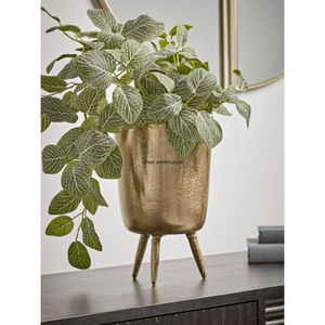 Macetas de flores de latón y Metal de forma redonda de calidad Superior, venta al por mayor, Colección superior, y el jardín decoración del hogar, maceta para flores - Product Image 1