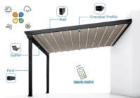 Pergola à toit coulissant en aluminium, toit pliable, système de pergola à toit rétractable, auvent motorisé, auvent rétractable