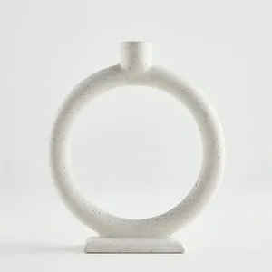 Support de bougie conique en marbre moderne et contemporain, finition naturelle, fait main, impression offset pour la décoration de la maison, occasions de Noël - Product Image 1