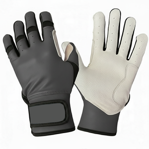 Gants de frappe de baseball en cuir de cabretta souple, couleur brun clair, manchette courte, gants de frappe de baseball et de softball - Product Image 3