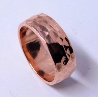 Bague unisexe en cuivre pur Antique Creations - Design brodé fait main, tendance, pour l'équilibre énergétique et la santé, usage ayurvédique