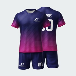 Conjuntos de Uniformes de Fútbol de Poliéster 100% de Secado Rápido, Transpirables y Antibacterianos, Manga Corta, Personalizados con Impresión Frontal por Transferencia Térmica - Product Image 5