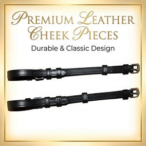 Protector de Cuello de Cuero Genuino Negro con Hebillas de Acero Inoxidable para Montar a Caballo - Product Image 2