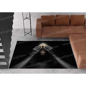 พรมพิมพ์ลาย: ลายผู้หญิงแอฟริกัน, พรมห้องนั่งเล่นสุดหรู, พรมเชนิล - Product Image 5