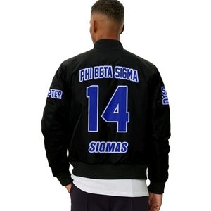 Giacca Varsity Blu in Raso Phi Beta Sigma 1914, Taglia Large, Fraternità Greca Sigma, Abbigliamento Universitario Personalizzato, Regalo - Product Image 6