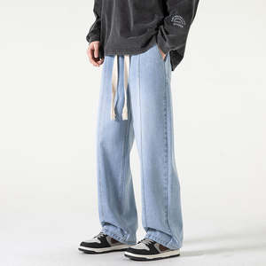 Jeans de Corte Bootcut de Algodón para Hombre, Estilo Informal, Cintura Media, Elásticos, Bonitos, Talla Grande, Pierna Ancha, Banda Elástica, OEM Personalizado ANSZKTN - Product Image 5