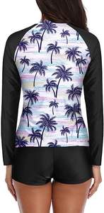 Haute Performance Femmes Panneau À Manches Longues Imprimé Rash Guard À Séchage Rapide Athlétique Surf Top Sublimation Personnalisée Rash Guards en Vente - Product Image 5