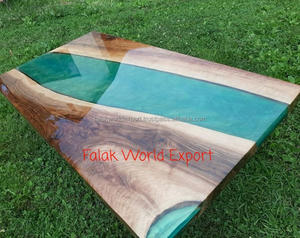 Table basse en bois et résine d'excellente conception Table en résine de qualité supérieure à utiliser pour les meubles de salon de l'Inde - Product Image 5