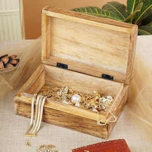 Handcrafted <b>Wooden</b> Heart Design Jewelry <b>Storage</b> <b>Box</b> Vintage Multipurpose Treasure Chest for Necklaces Watches Decorative - Product Image 3