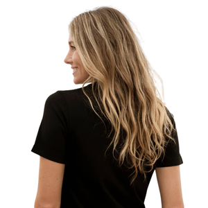 T-shirt à manches courtes pour femme, col rond, noir, poids lourd, 100% coton biologique de luxe, pré-rétréci, certifié GOTS, coupe classique - Product Image 5