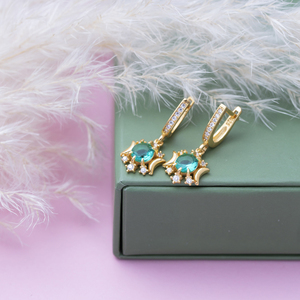 Ronda Paraiba CZ hecho a mano al por mayor pendientes colgantes de plata turco al por mayor hecho a mano 925 joyería de plata esterlina - Product Image 3