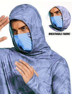 Sweat à capuche de pêche pour homme en polyester pur léger, respirant, à séchage rapide, UPF 50, personnalisable avec service OEM - Product Image 6
