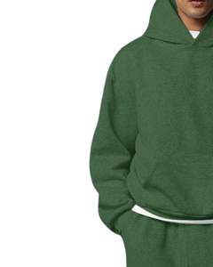 Ensemble survêtement personnalisé pour homme en molleton vert forêt, sweat-shirt à capuche décontracté d'hiver, pantalon de survêtement, streetwear pour homme - Product Image 3