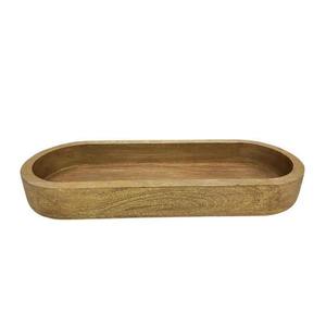 Bandeja Ovalada de Madera para Servir |   Plato de Madera Rústico Hecho a Mano para Cocina, Comedor, Ramadán, Bodas, Fiestas, Apto para Microondas, Ligero - Product Image 2