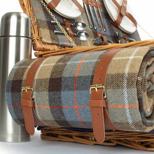 Deluxe 4-Person Ravenstor Fitted <b>Wicker</b> <b>Picnic</b> <b>Basket</b> Premium <b>Picnic</b> Mat for Outdoor Enthusiasts - Product Image 3
