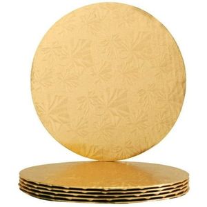 Bases Redondas Desechables para Pastel, Mousse y Postres, de Papel de Aluminio Dorado, Plateado y Negro, en Varios Tamaños, de Grado Alimenticio - Product Image 1