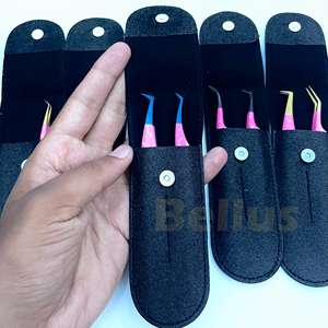 Pince à cils professionnelle en acier inoxydable de marque privée avec pointe en fibre pointue pour extensions de cils - Product Image 4