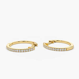 Pendientes de Diamantes de Una Sola Capa de Oro de 14k 2026, Joyería Fina Personalizada, Diamante Natural Certificado de 0.17 Quilates para Mujer - Product Image 1