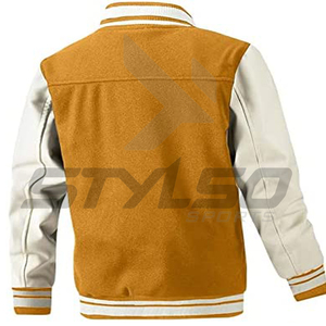 Veste de Base-Ball en cuir pour homme, vêtement de rue personnalisé avec Logo et Patch, collection 2023 - Product Image 2