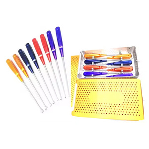 Curetas manuales de acero inoxidable de 8 piezas, instrumentos ortopédicos de cirugía de columna para curetaje cervical óseo, certificado CE alto - Product Image 2