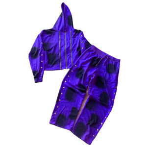 Conjunto Deportivo Personalizado para Hombre, Estilo Urbano, Holgado, con Sudadera con Capucha Triple Cremallera y Cuello Estampado con Pedrería, 100% - Product Image 4