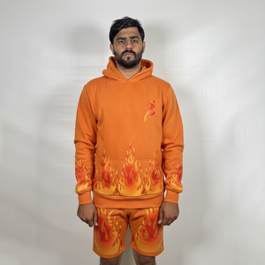 Nouveautés : Ensemble personnalisé pour homme – Sweat à capuche et short en mélange coton-polyester – Survêtement court pour homme - Product Image 2