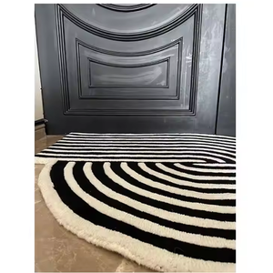 Tapis en laine de grande taille de haute qualité, tufté à la main, respectueux de l'environnement, antidérapant, moderne, à motif géométrique - Product Image 4