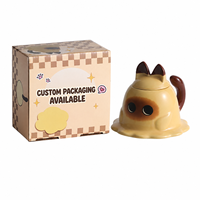 CAMET Vente en gros de pots à bougies en céramique en forme de chat siamois mignon avec couvercle et emballage personnalisé, cadeau amusant pour les enfants et les amoureux des chats