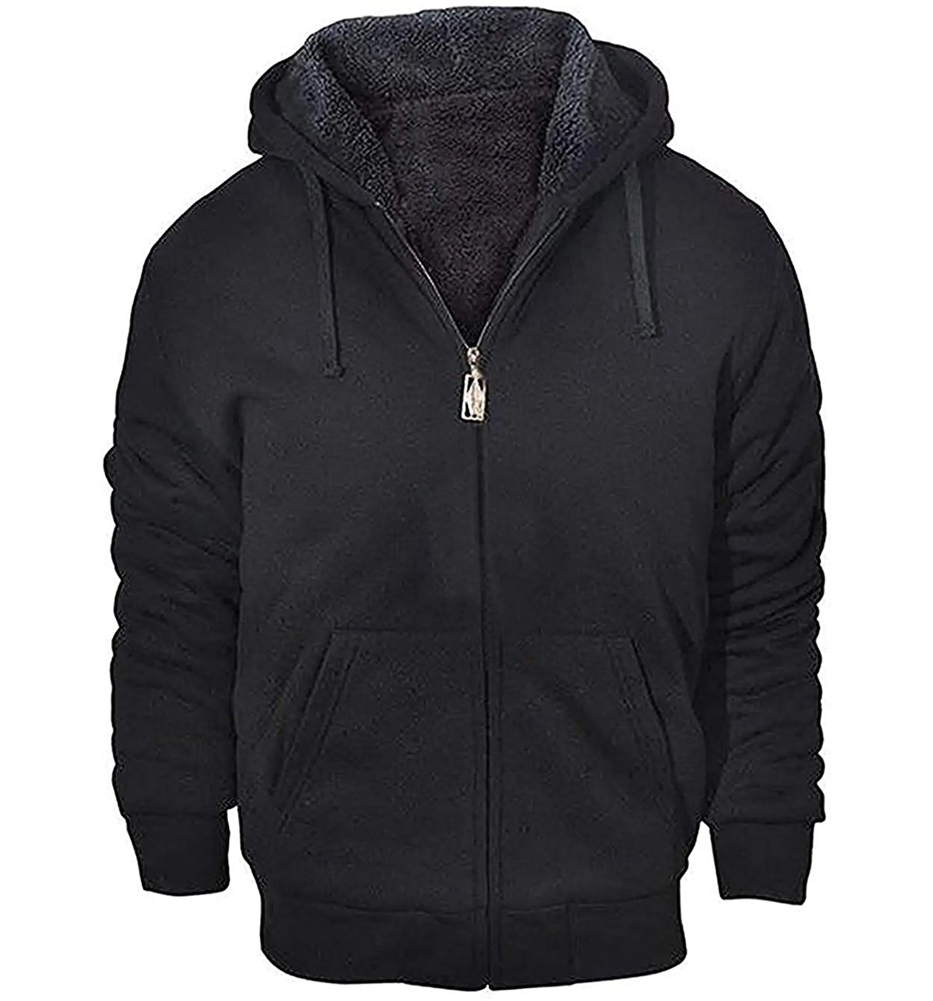 Sudadera con capucha para hombre, de algodón grueso, color negro, con logotipo personalizado, informal, para exteriores